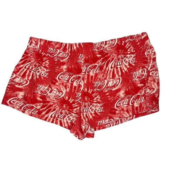 Coca-Cola Lounge Shorts Red White Logo Print Sleepwear XL/XG - Picture 3 of 3